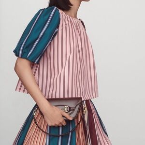 Anthropologie MAEVE Taffeta Bow Swing Blouse Size L NWT From Anthropologie Store